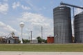 Granger, TX - June 7, 2023: Large Grain Silos Located in Downtown Granger TX Royalty Free Stock Photo