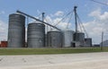 Granger, TX - June 7, 2023: Large Grain Silos Located in Downtown Granger Texas near Railroad Tracks Royalty Free Stock Photo