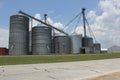 Granger, TX - June 7, 2023: Large Grain Silos Located in Downtown Granger Texas near Railroad Tracks Royalty Free Stock Photo