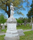 Granite angel cemetery monument