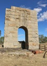 The granite arch is all that remains of the Grand Duke mine at Timor, which operated for 27 years and yielded 6125 kgs of gold Royalty Free Stock Photo