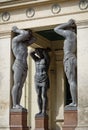 Granite Atlantes (telamons) at New Hermitage museum in Saint Pe