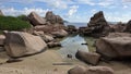 Granite boulders of La Digue island, Seychelles Royalty Free Stock Photo