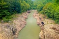 Granite canyon of river White in Adygea Royalty Free Stock Photo