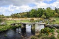 A granite clapper bridge, Princetown, England,
