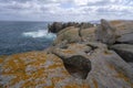 Granite cliffs of Punta Moras on the Xove coast Royalty Free Stock Photo