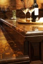 Granite counter tops and wood kitchen furniture. Royalty Free Stock Photo