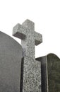Granite cross on a white background Royalty Free Stock Photo