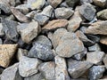 Granite crushed stone from solid rock of granular structure Royalty Free Stock Photo