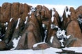 Granite Dells with Snow, Prescott AZ Royalty Free Stock Photo