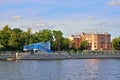 The granite embankment of the river Bolshaya Nevka, and seaside