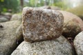 Granite is felsic intrusive Plutonic igneous rock on nature background.