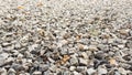 Granite Gravel Road Texture. Natural Crushed Stone Background. Grey  Copy Space Surface With Granite, Gravel Or Rock