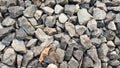 Granite gravel road texture. Natural crushed stone background. Grey  copy space surface with granite, gravel or rock Royalty Free Stock Photo