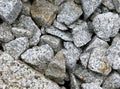Granite gravel in the rock garden Royalty Free Stock Photo
