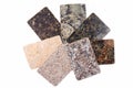 Granite kitchen worktop samples isolated Royalty Free Stock Photo