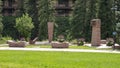 `Granite Landscape` by world renowned sculptor Jesus Moroles in Vail, Colorado. Royalty Free Stock Photo