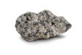 Raw specimen of granite igneous rock isolated on a white background. Royalty Free Stock Photo