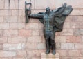 Granite monument for russian glory as a memory of soldier`s hero