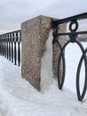 granite pillar and cast iron embankment fence