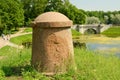 Granite pillar in the Park. Royalty Free Stock Photo