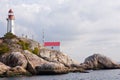 Granite rock cliff lighthouse BC West Coast Canada Royalty Free Stock Photo