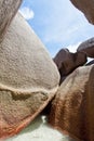 Granite rock formation, La Digue, Seychelles Royalty Free Stock Photo