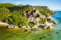 Granite rocks on Anse Source d'Argent beach at La Digue island, Seychelles Royalty Free Stock Photo