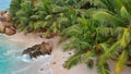 Granite Rocks and beautiful Palms of Seychelles Islands, Indian Ocean Royalty Free Stock Photo