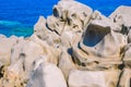 Granite rocks on Capo Testa on sunny day near Santa di Gallura, Sardinia, Italy Royalty Free Stock Photo