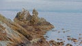 Rocks in the sea on the coast of howth , ireland