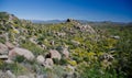 Granite rocks on Pinnacle Peak trail over Happy Valley Royalty Free Stock Photo