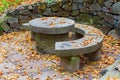 Granite round table Royalty Free Stock Photo