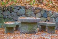 Granite round table Royalty Free Stock Photo