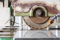 Granite sawing machine in a factory