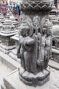 Granite Sculptures at Swayambunath, Nepal Royalty Free Stock Photo