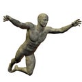 Granite statue jumping man