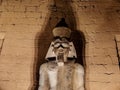 Granite statue of Ramses II at Luxor Temple illuminated at night Royalty Free Stock Photo