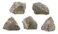 Granite stones, rocks isolated on white background Royalty Free Stock Photo