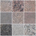 Granite texture set. Collection of stone backgrounds.