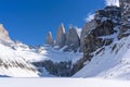 Granite towers at Mirador Las Torres in Torres del Paine national park of Chile Royalty Free Stock Photo