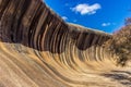 A Granite wave 15 meters tall, 110 meters long formed by natural wind and water erosion, Wave Rock, Hyden, Western Royalty Free Stock Photo