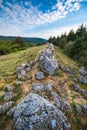 Granitic ridge of Chiroubles, Beaujolais, France Royalty Free Stock Photo