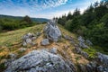 Granitic ridge of Chiroubles, Beaujolais, France Royalty Free Stock Photo