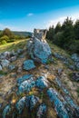 Granitic ridge of Chiroubles, Beaujolais, France Royalty Free Stock Photo