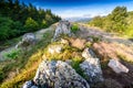 Granitic ridge of Chiroubles, Beaujolais, France Royalty Free Stock Photo