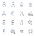 Grannies line icons collection. Wisdom, Age, Experience, Love, Grandmother, Kindness, Matron vector and linear