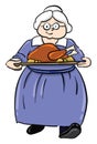 Granny cooking , illustration, vector