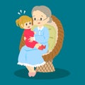 Granny and Granddaughter Vector