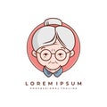 Granny or grandmother logo vector icon stock illustration